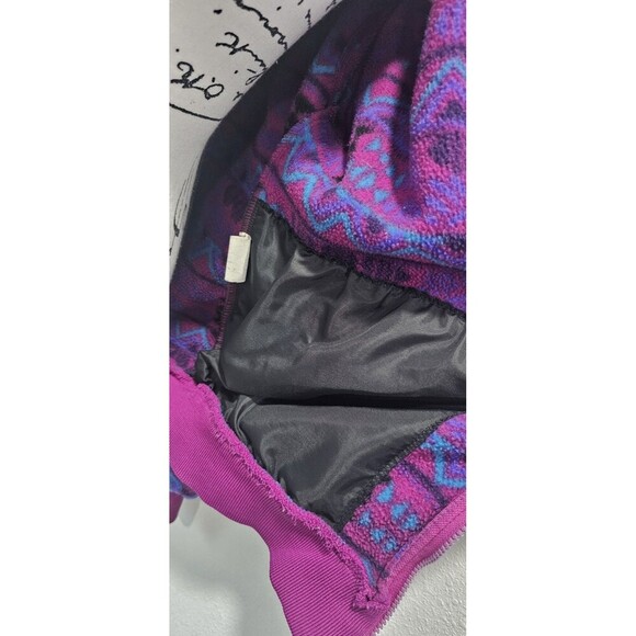 Vtg Columbia Fleece Jacket Full Zip Aztec Southwest Print Sz XL Purple Blue 90's - Picture 13 of 16